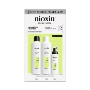 Nioxin Scalp and Hair Thickening System 2 for Natural Hair with Progressed Thinning Trial Kit